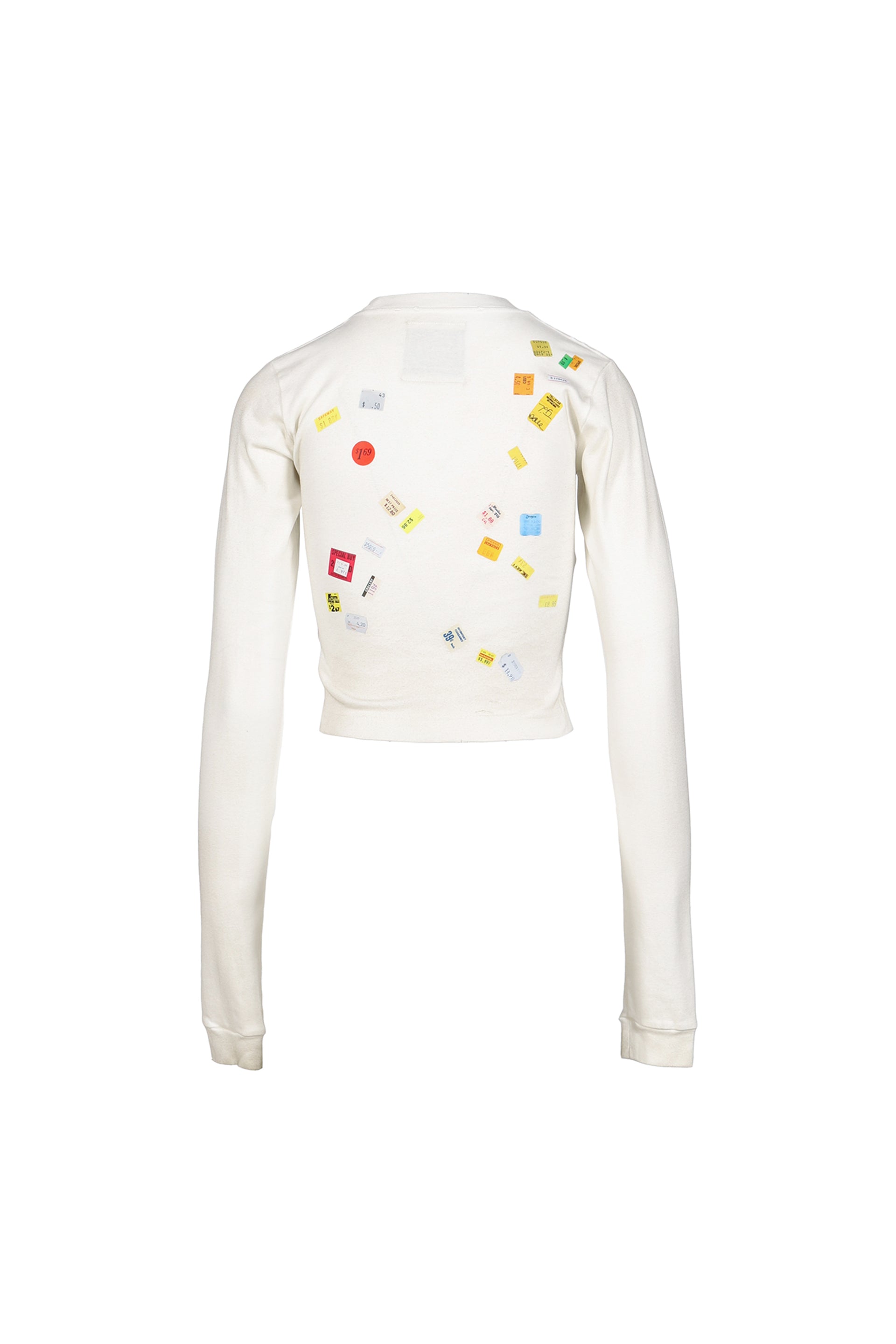 PRICE STICKER LONG SLEEVS TEE / WHT