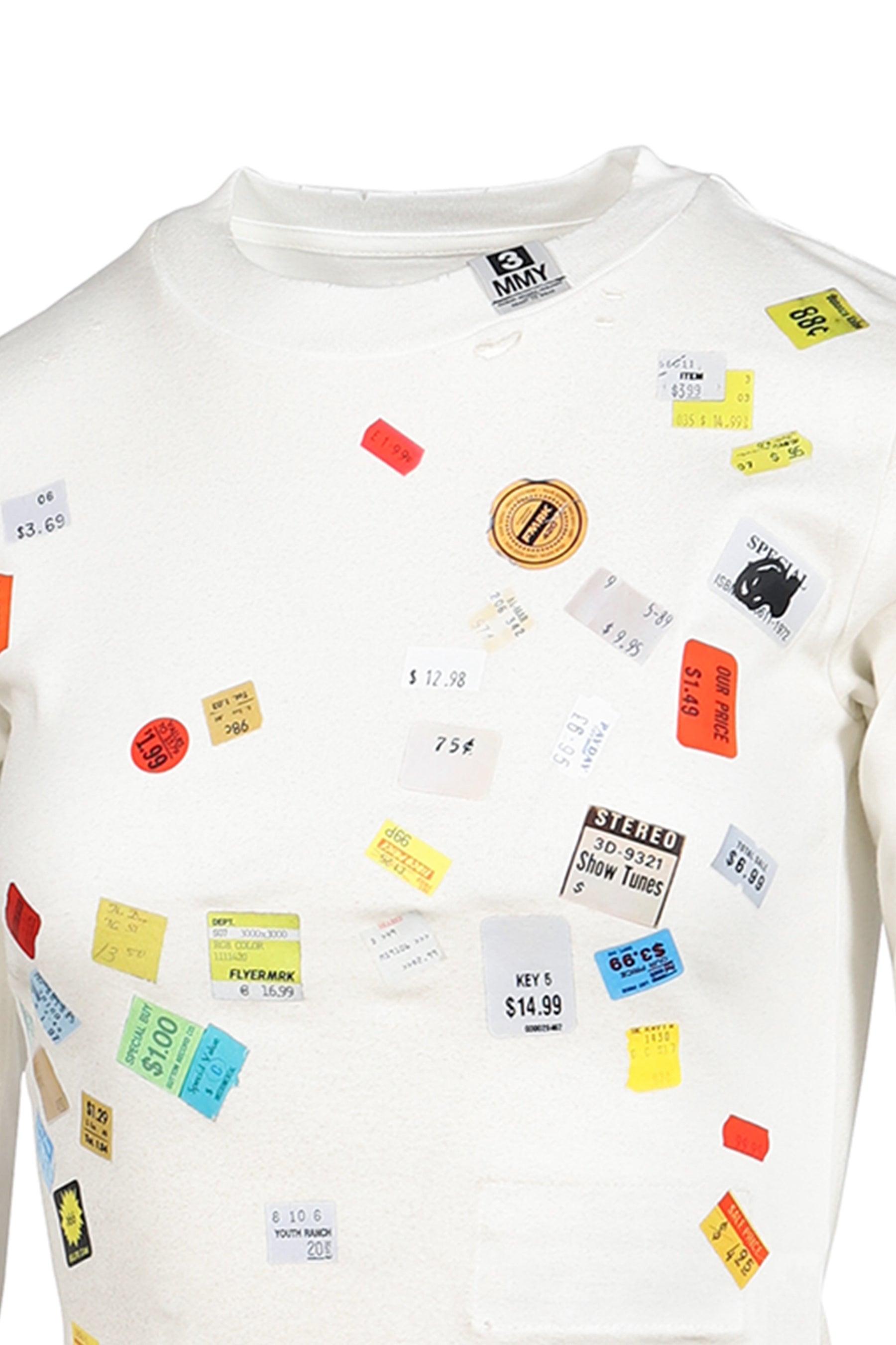 PRICE STICKER LONG SLEEVS TEE / WHT