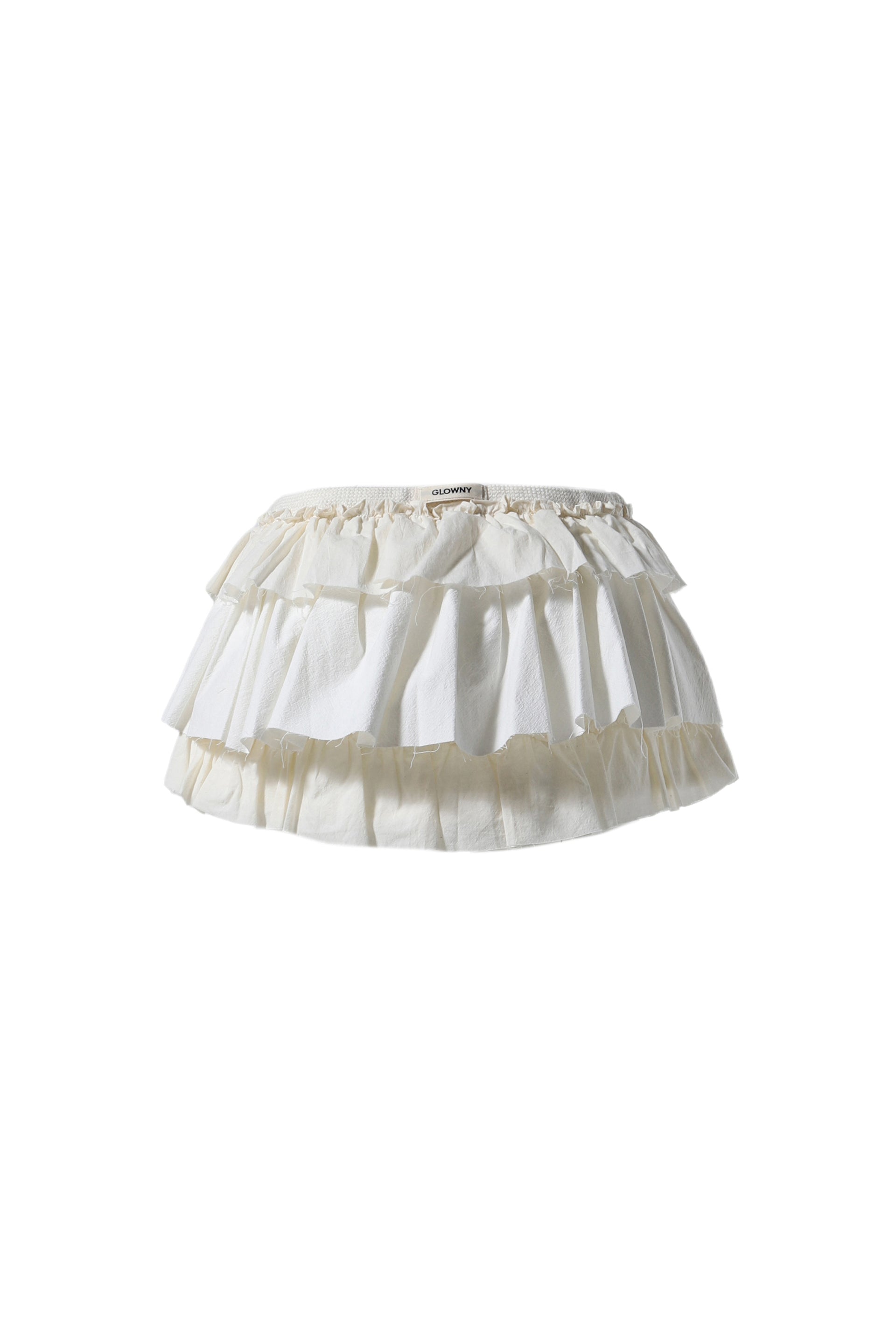 GLOWNY GIRLFRIEND RUFFLE MINI SKIRT / NATURAL