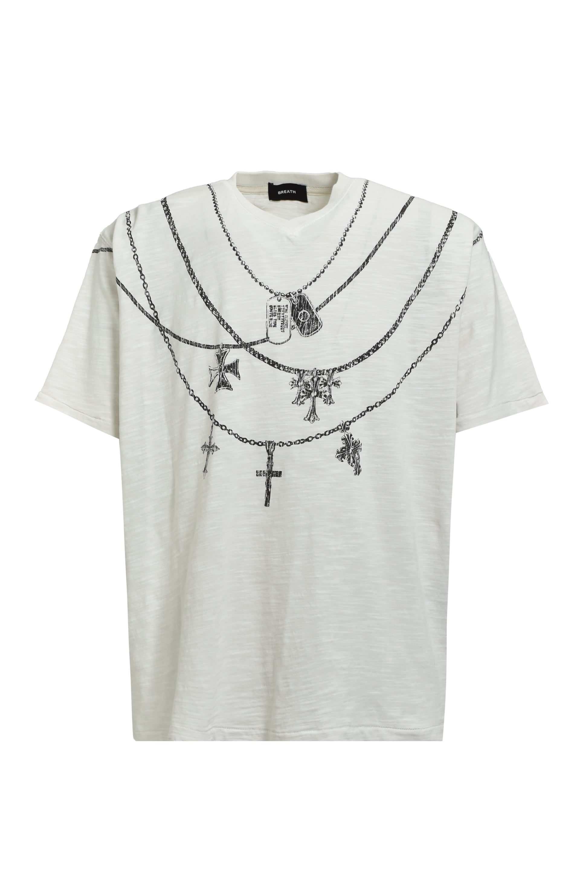 NECKLACE V NECK TEE / WHT