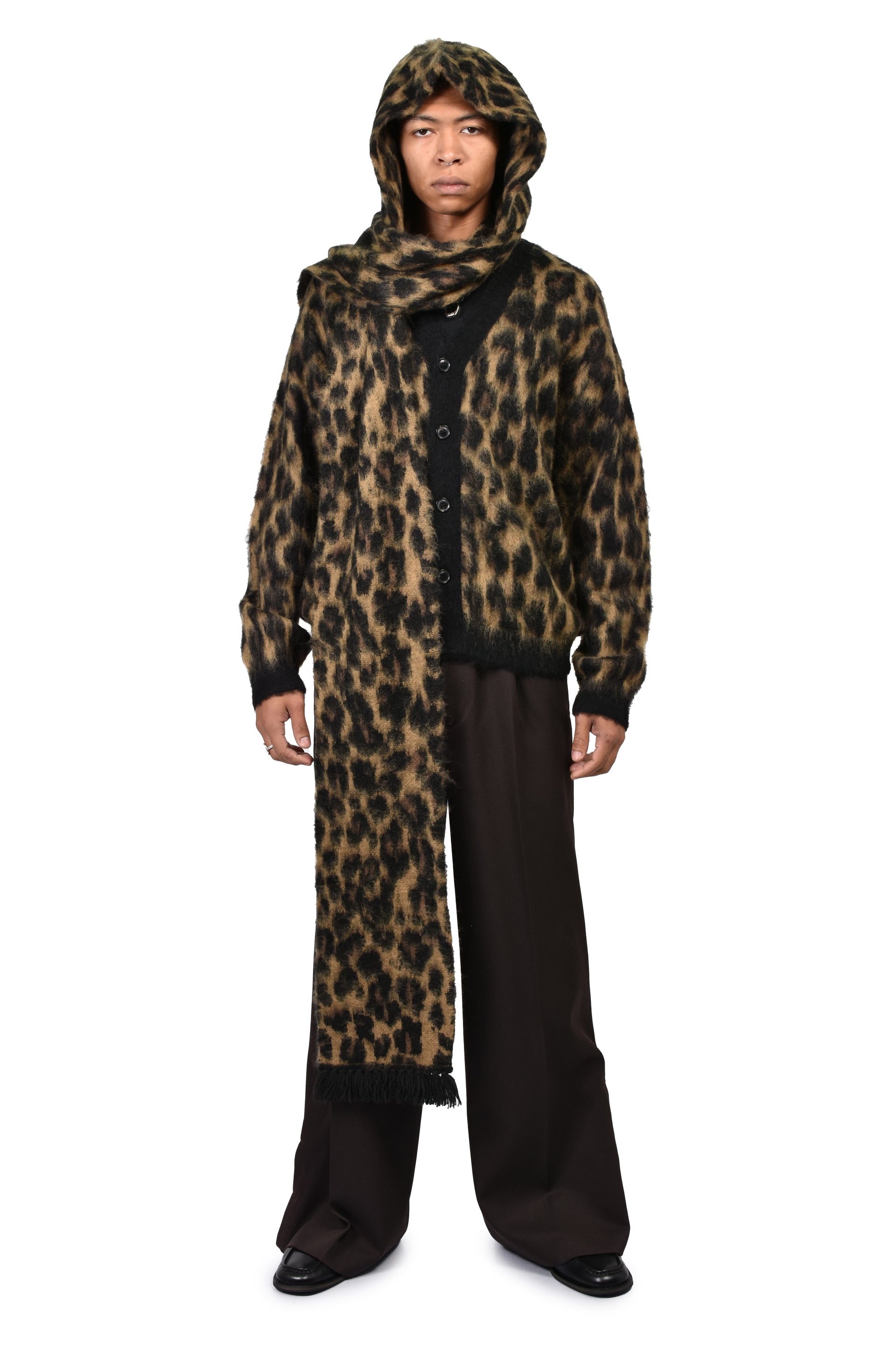 HOODED SCARF / LEOPARD