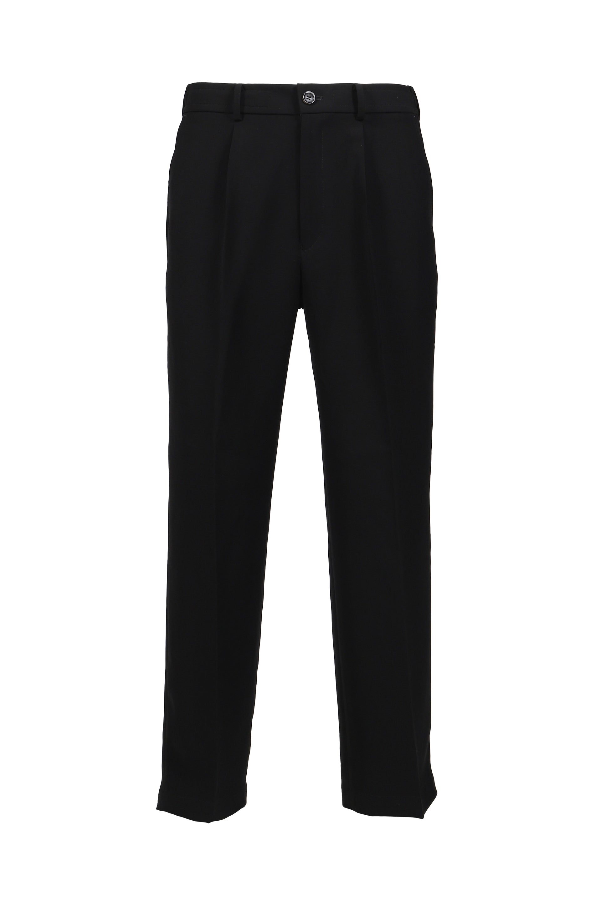 WIDE TAPERED EASY SLACKS / BLK