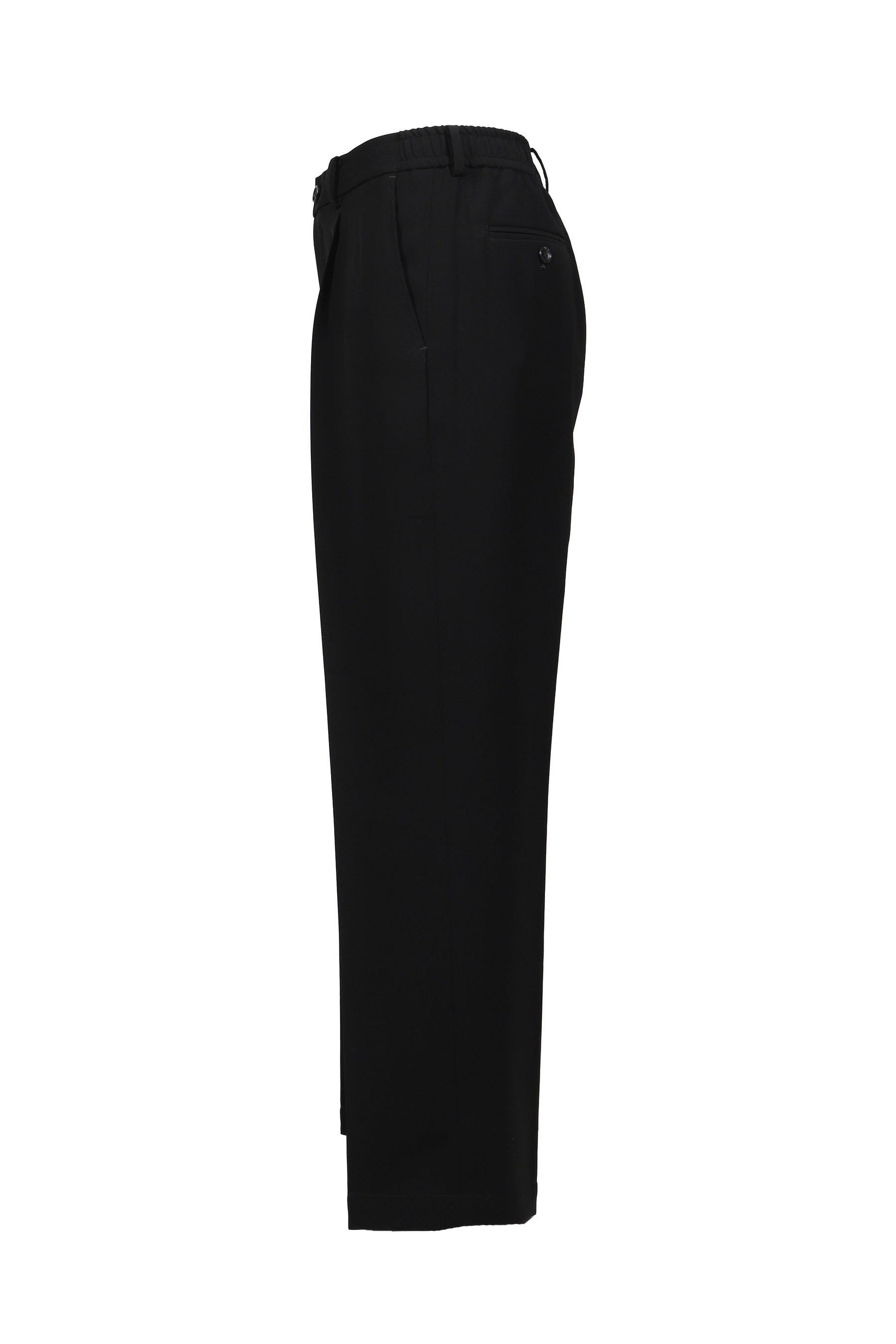 WIDE TAPERED EASY SLACKS / BLK