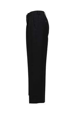 WIDE TAPERED EASY SLACKS / BLK