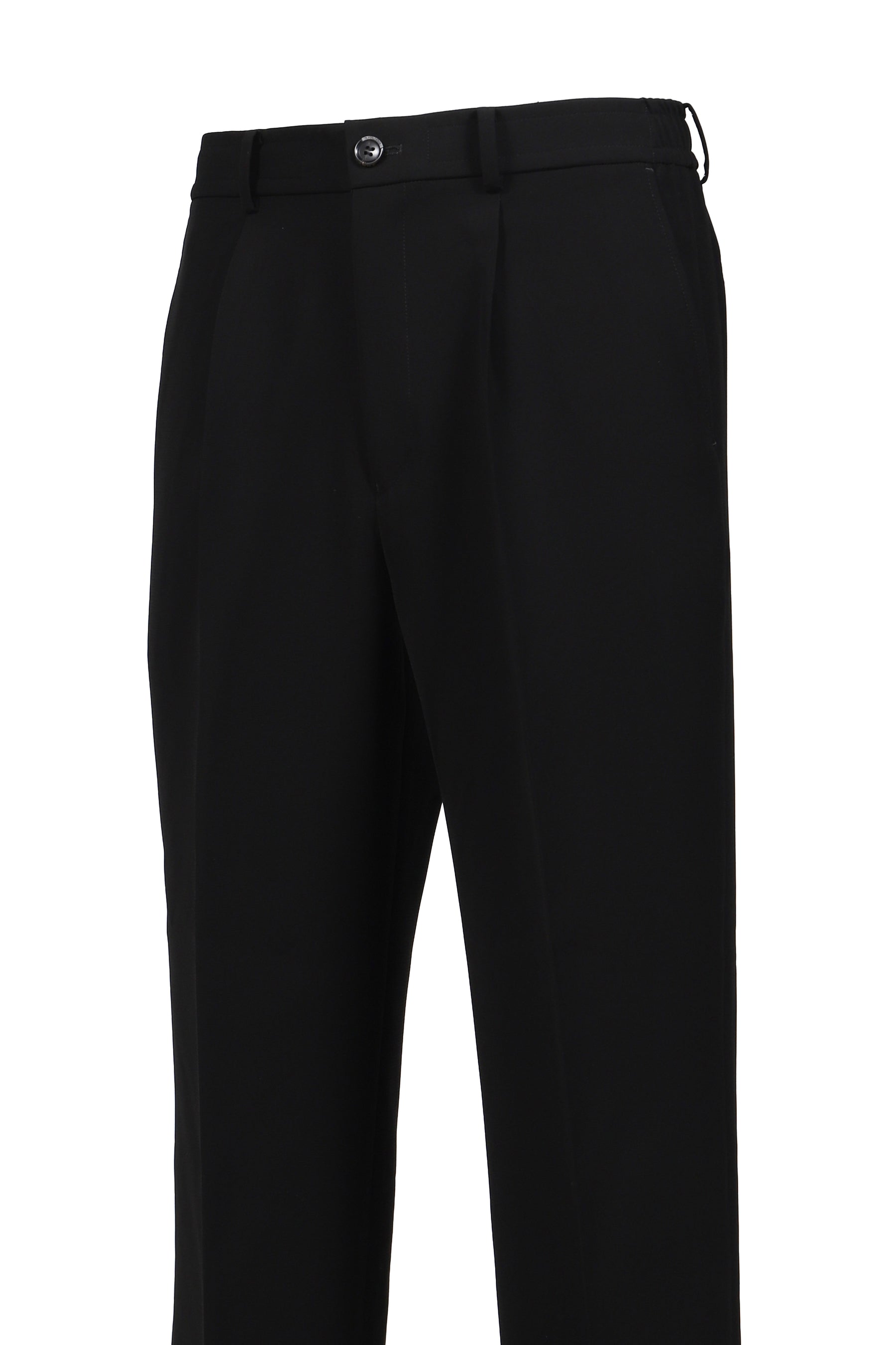 WIDE TAPERED EASY SLACKS / BLK
