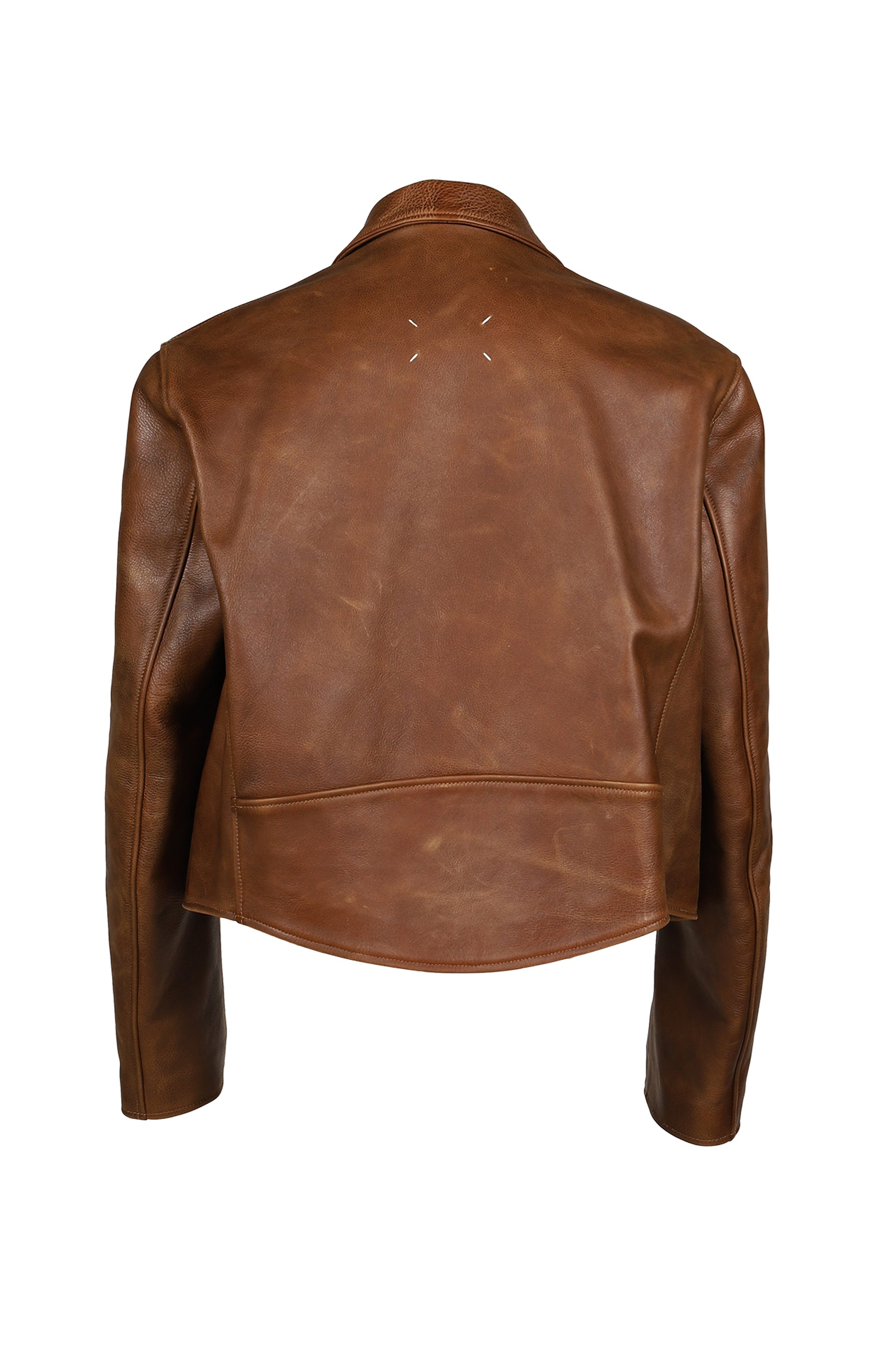 BIKER LEATHER JACKET / COGNAC