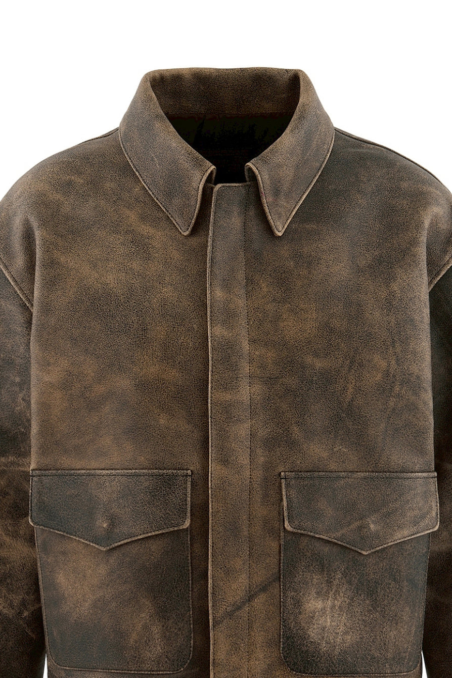 SRYM_LEATHER A2 JKT//BROWN / BRW