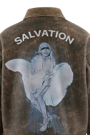 SRYM_LEATHER A2 JKT//BROWN / BRW