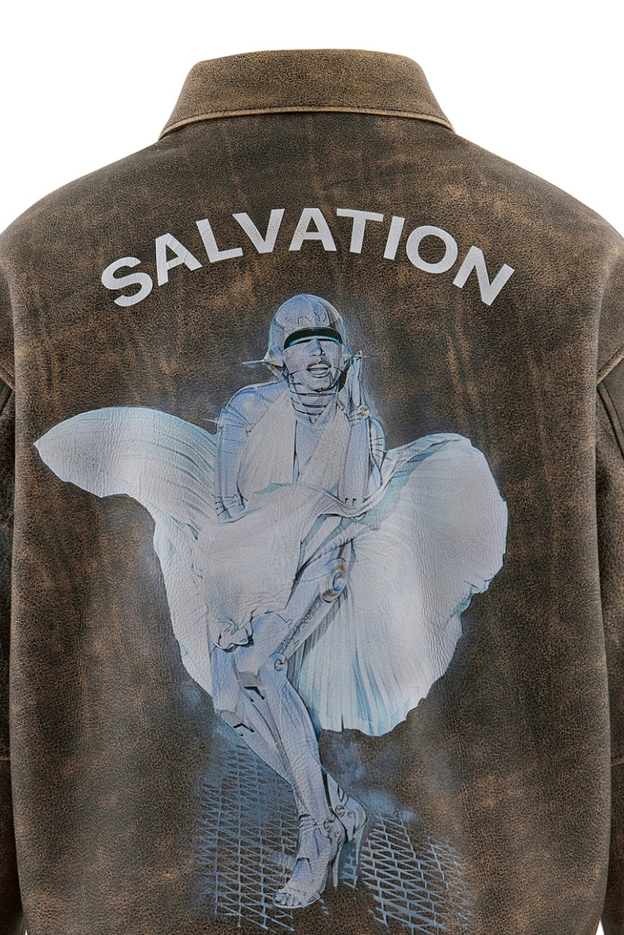 SRYM_LEATHER A2 JKT//BROWN / BRW