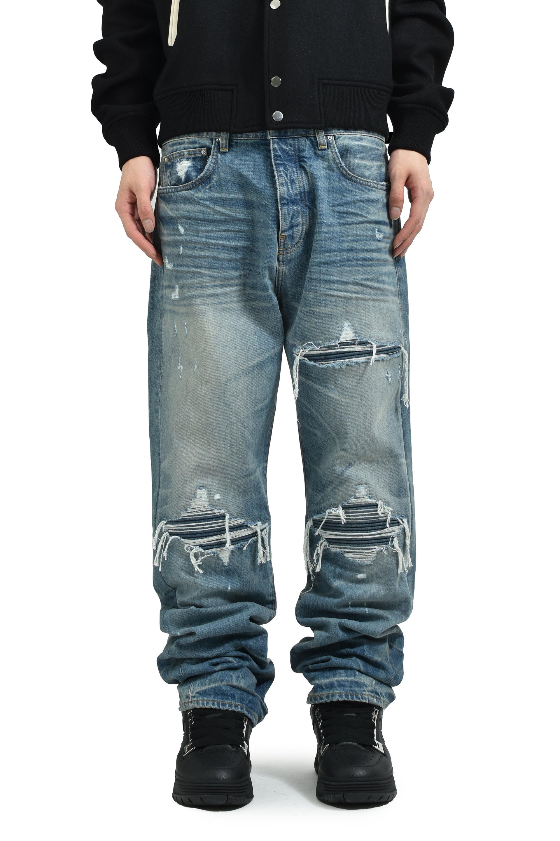 PLEATED DENIM STRAIGHT MX1 JEAN / IND