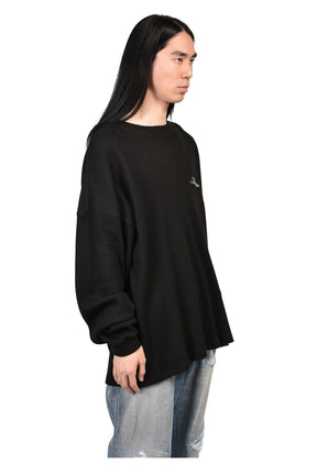 SMOKING WOLF OS WAFFLE CREW / BLK