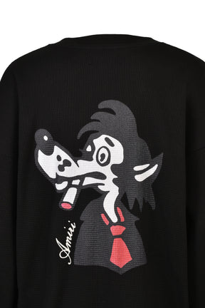 SMOKING WOLF OS WAFFLE CREW / BLK