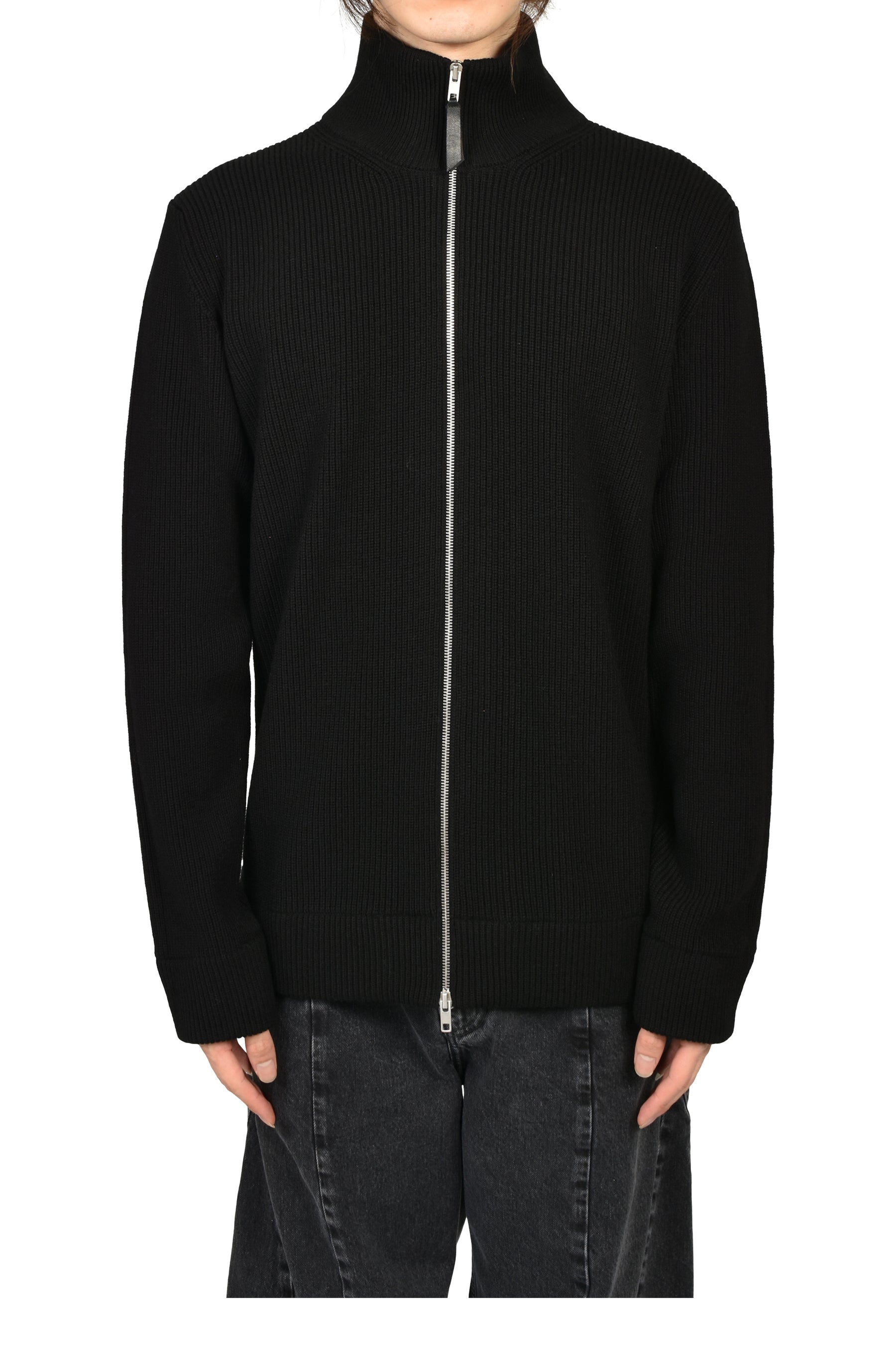 ZIP UP CARDIGAN / BLK