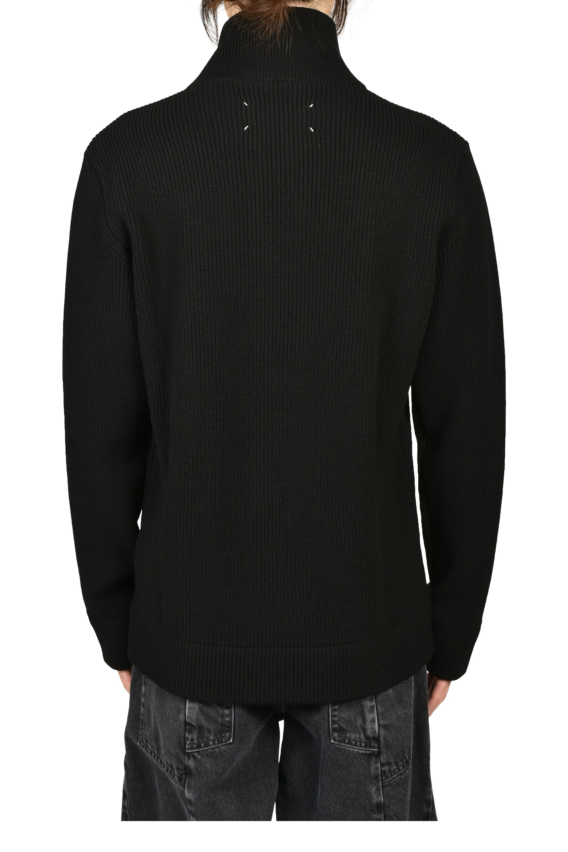 ZIP UP CARDIGAN / BLK