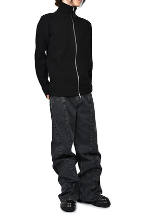 SPLICED DENIM TROUSERS / BLK