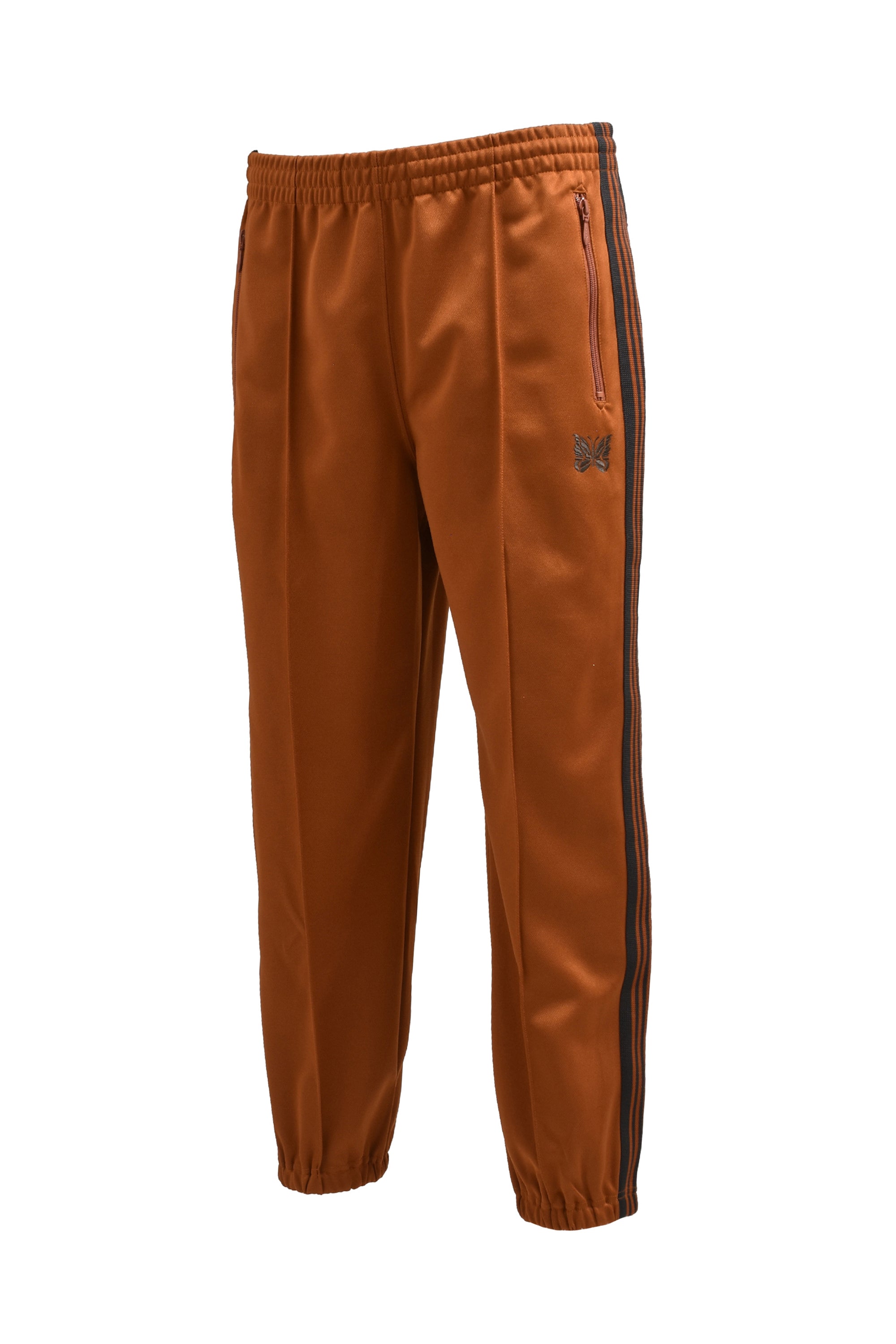 Needles ニードルスSS24 ZIPPED TRACK PANT - POLY SMOOTH / RUST - NUBIAN