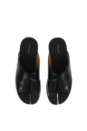 TABI NUMBERS CROSSED SANDAL / BLK