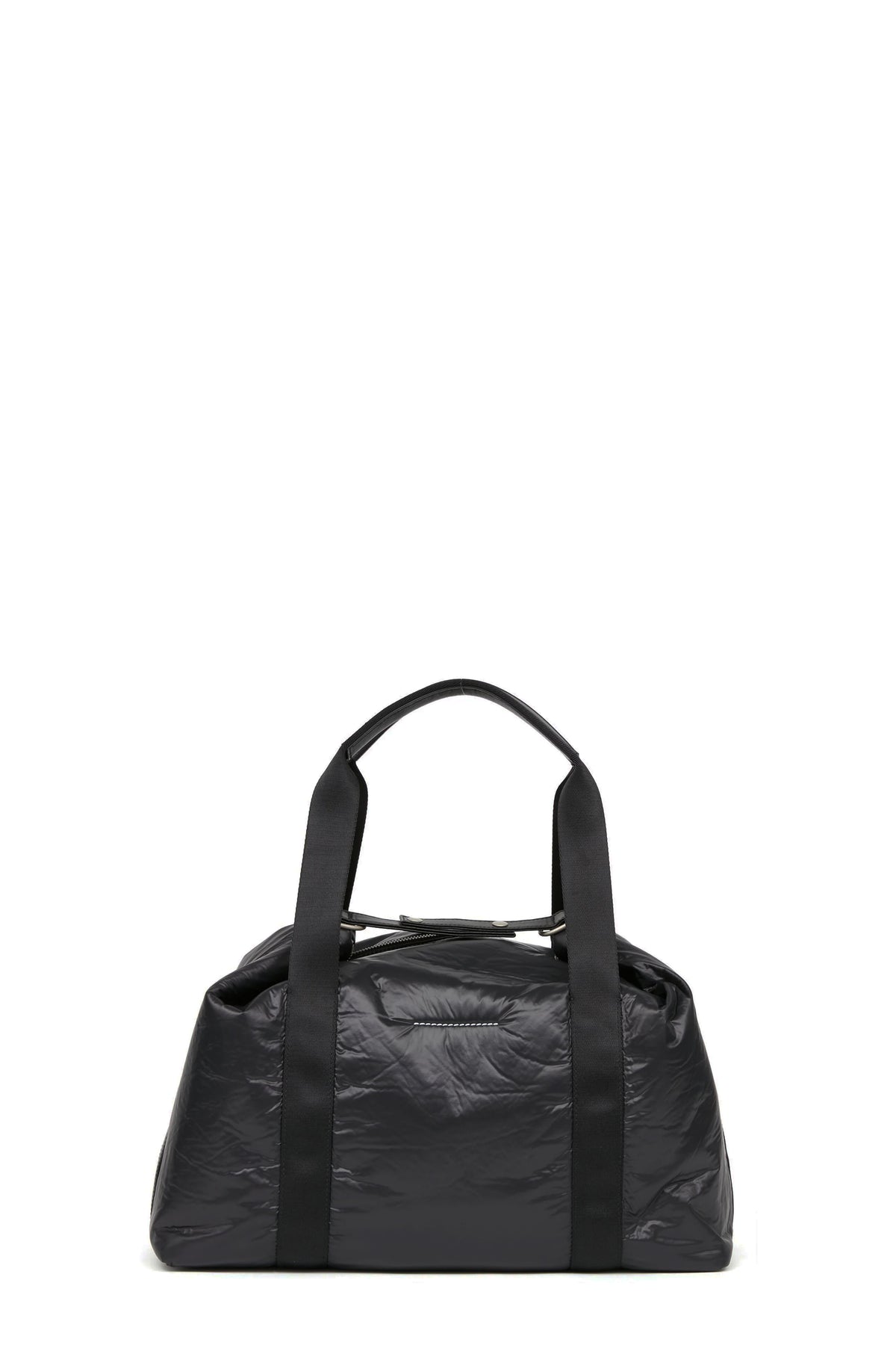 CRUNCHED NYLON WEEKEND BAG / BLK