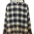 DISTRESSED HOODED CHECKED SHIRT / BLK