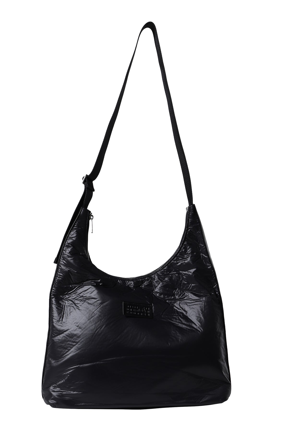 CRUNCHED NYLON BAG / BLK