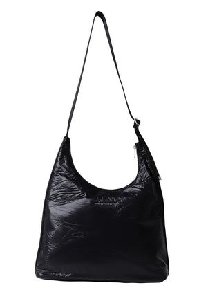 CRUNCHED NYLON BAG / BLK