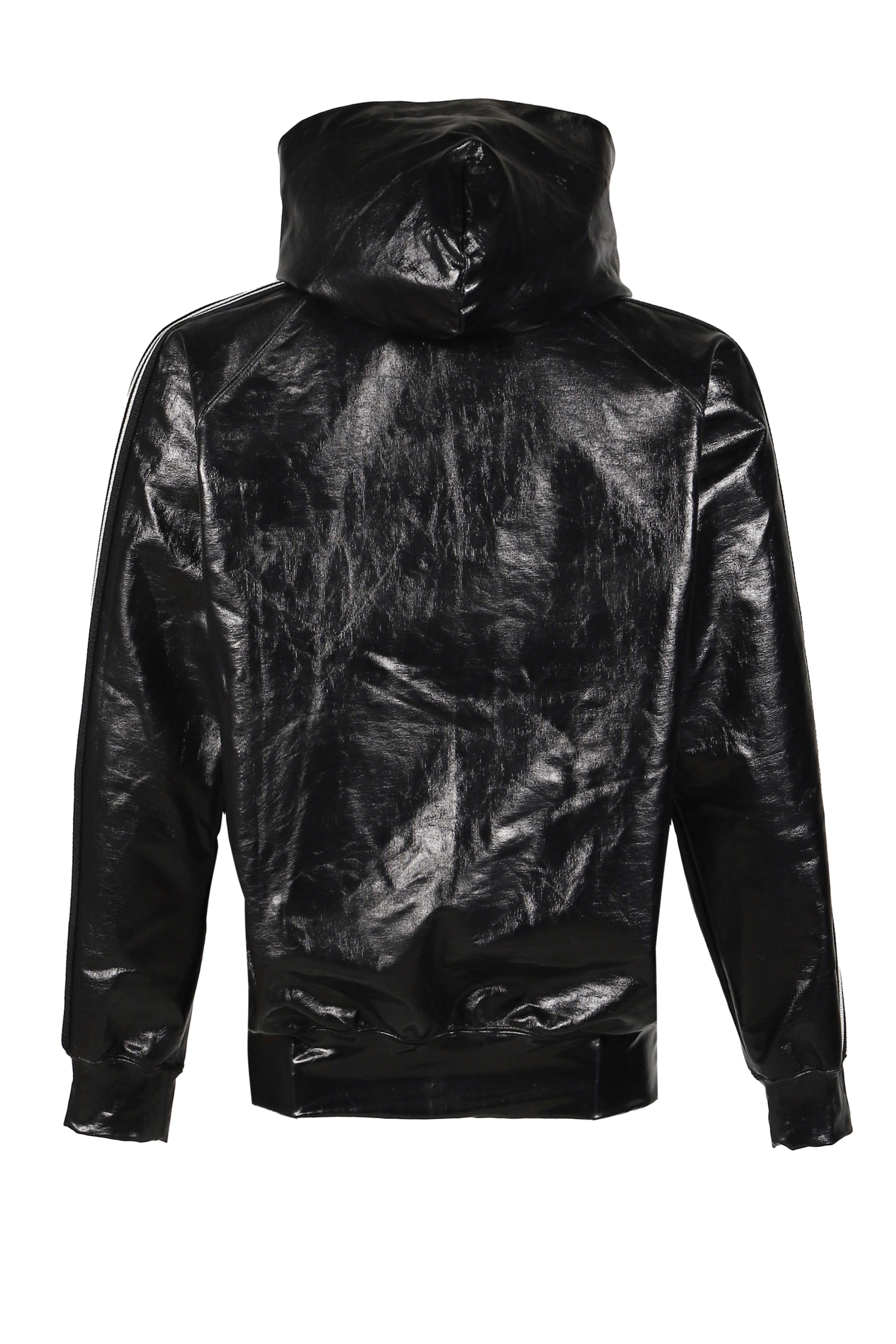 ZIPPED TRACK HOODY - COTTON JERSEY / COATING (EXCLUSIVE) / BLK