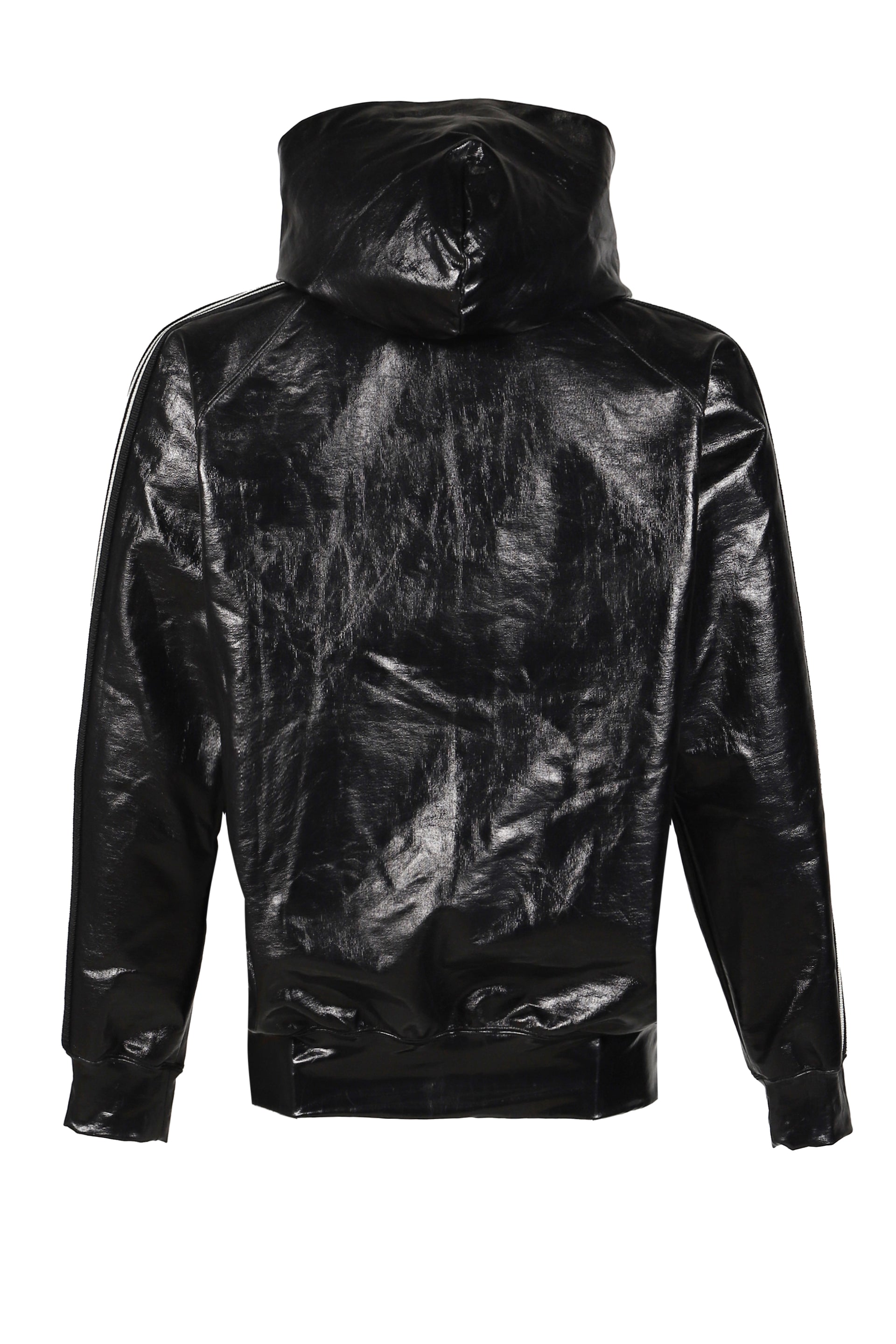 ZIPPED TRACK HOODY - COTTON JERSEY / COATING (EXCLUSIVE) / BLK