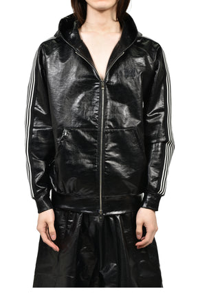 ZIPPED TRACK HOODY - COTTON JERSEY / COATING (EXCLUSIVE) / BLK