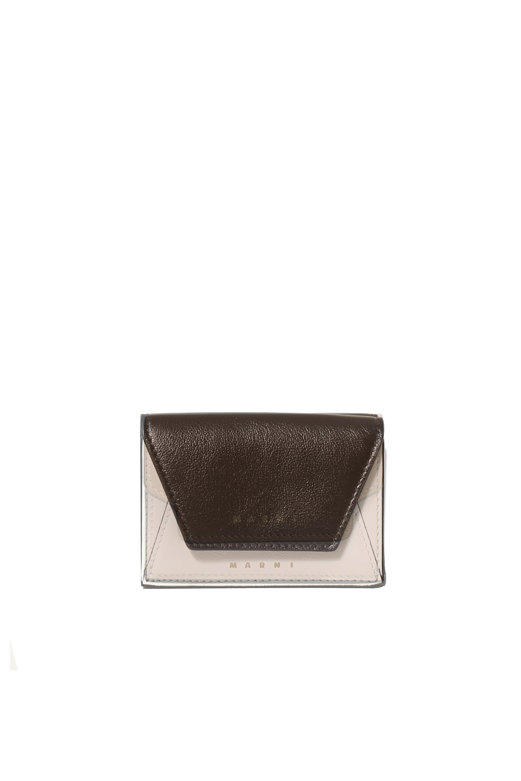 MARNI FW23 TRIFOLD WALLET / BLK/LILY WHT -NUBIAN