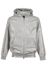 ZIPPED TRACK HOODY - COTTON JERSEY / COATING (EXCLUSIVE) / GRY