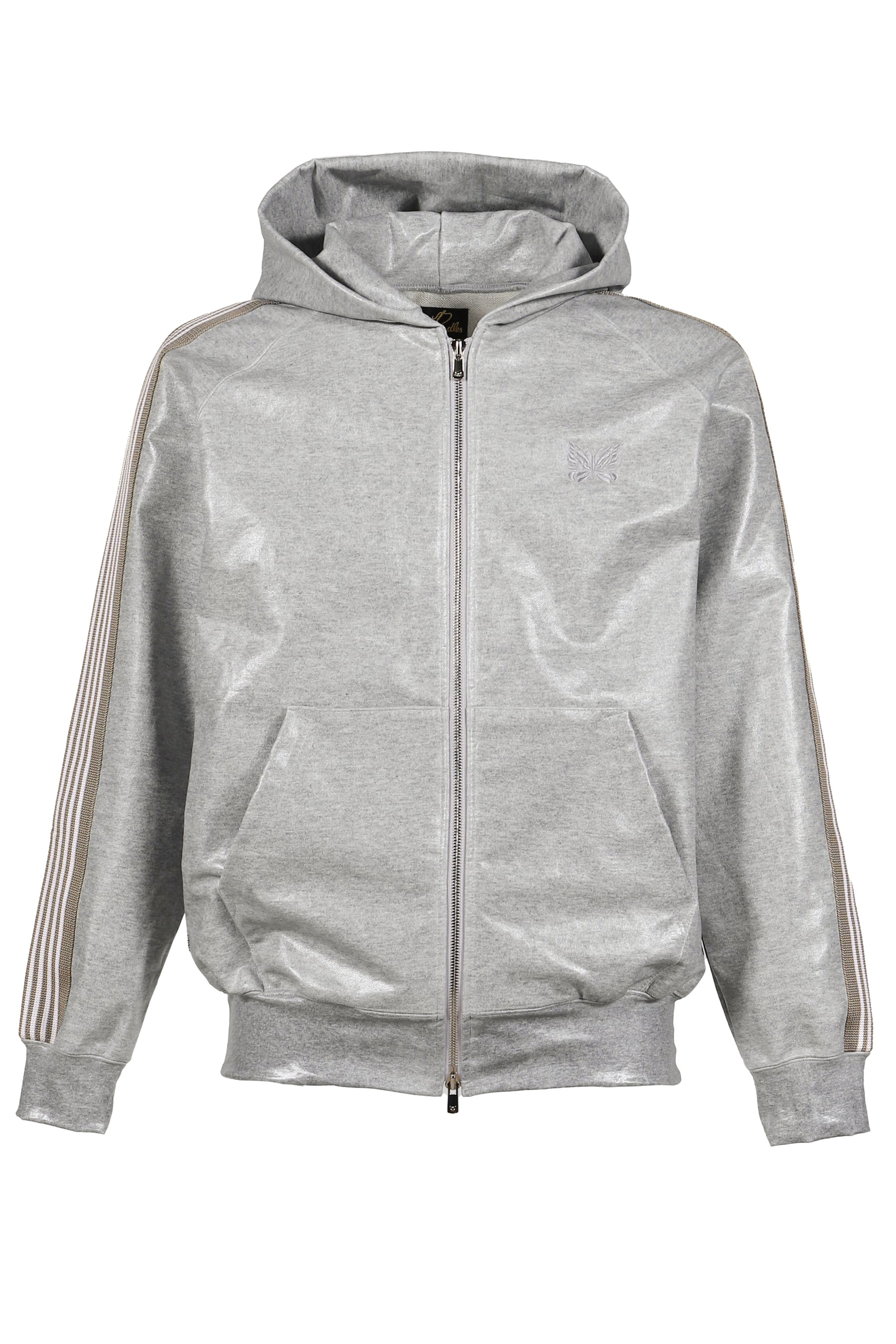 ZIPPED TRACK HOODY - COTTON JERSEY / COATING (EXCLUSIVE) / GRY