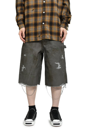 BORO DUCK PAINTER WIDE BERMUDA PANTS / GRY