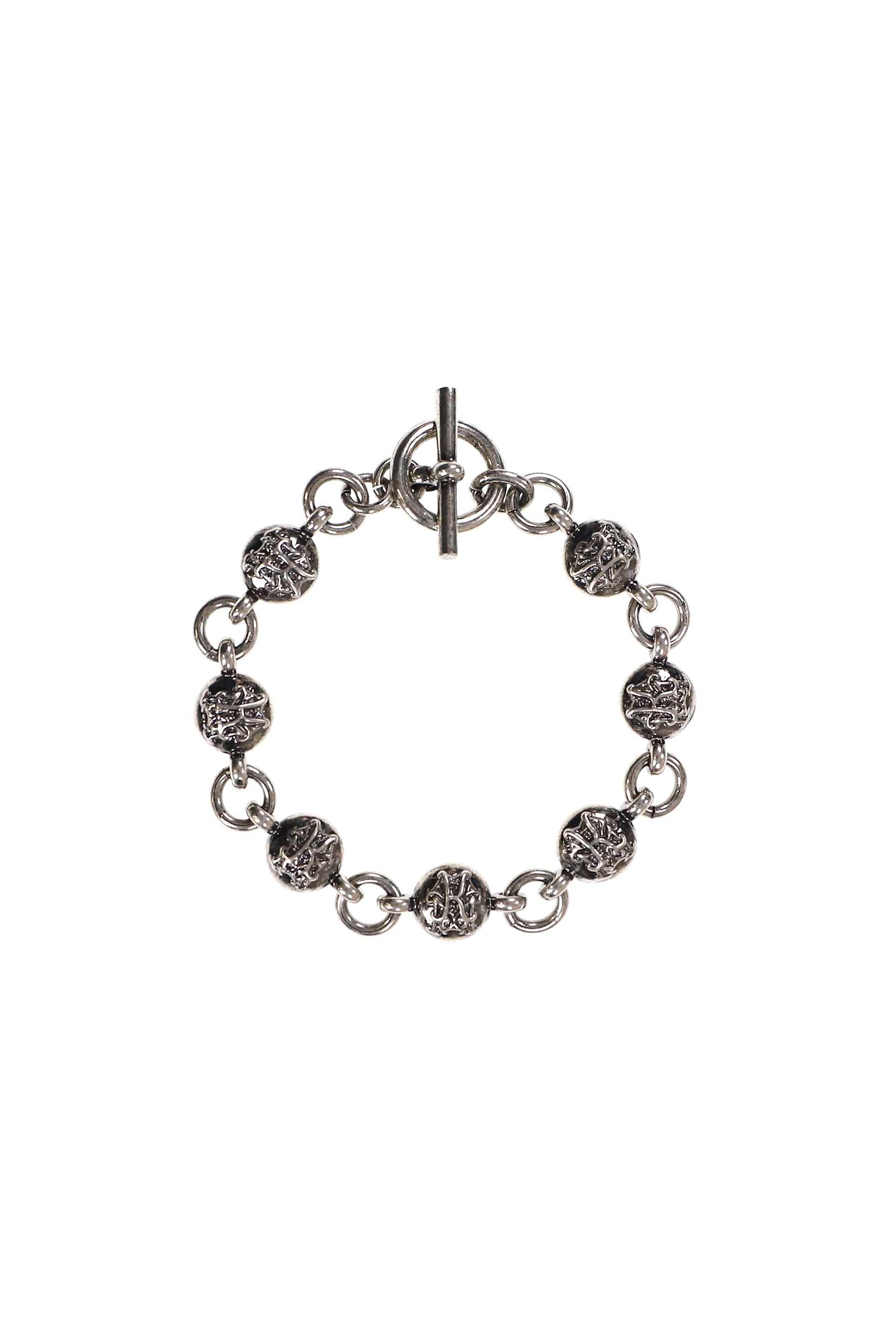C/OM "KMY BALL" CHAIN BRACELET / BLK
