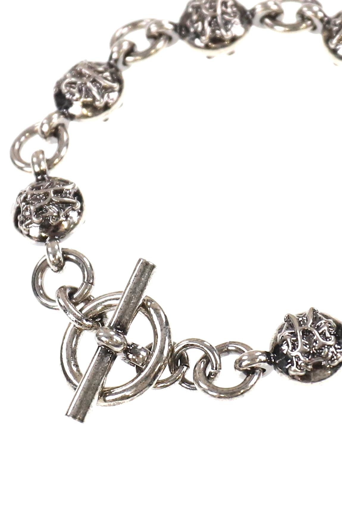 C/OM "KMY BALL" CHAIN BRACELET / BLK