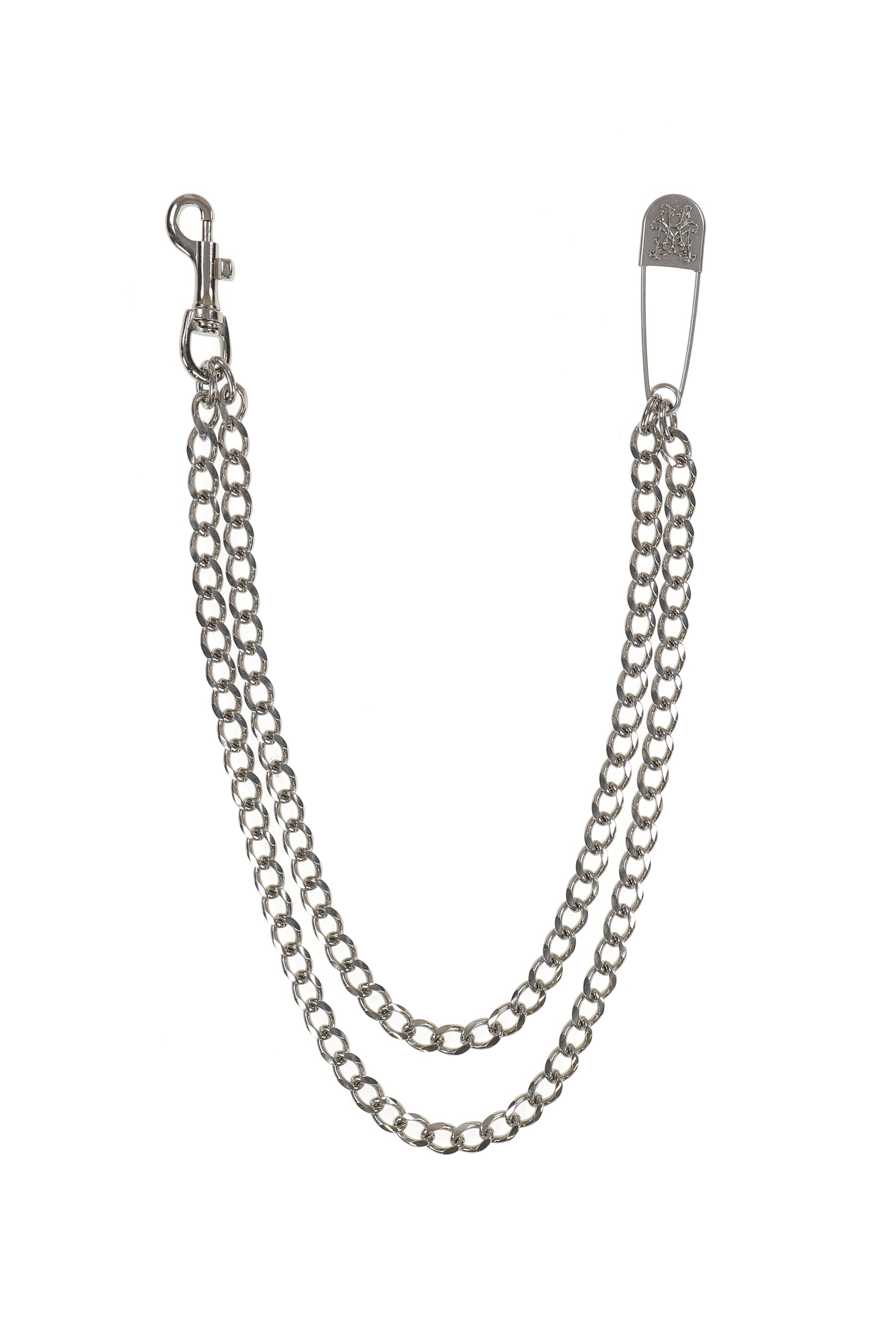C/OM "KMY" DOUBLE WALLET CHAIN / SIL