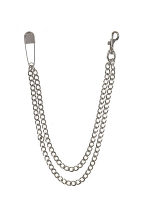 C/OM "KMY" DOUBLE WALLET CHAIN / SIL