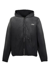 "GREATNESS ACT-COOL"EMBROIDERED ZIP HOODIE / BLK