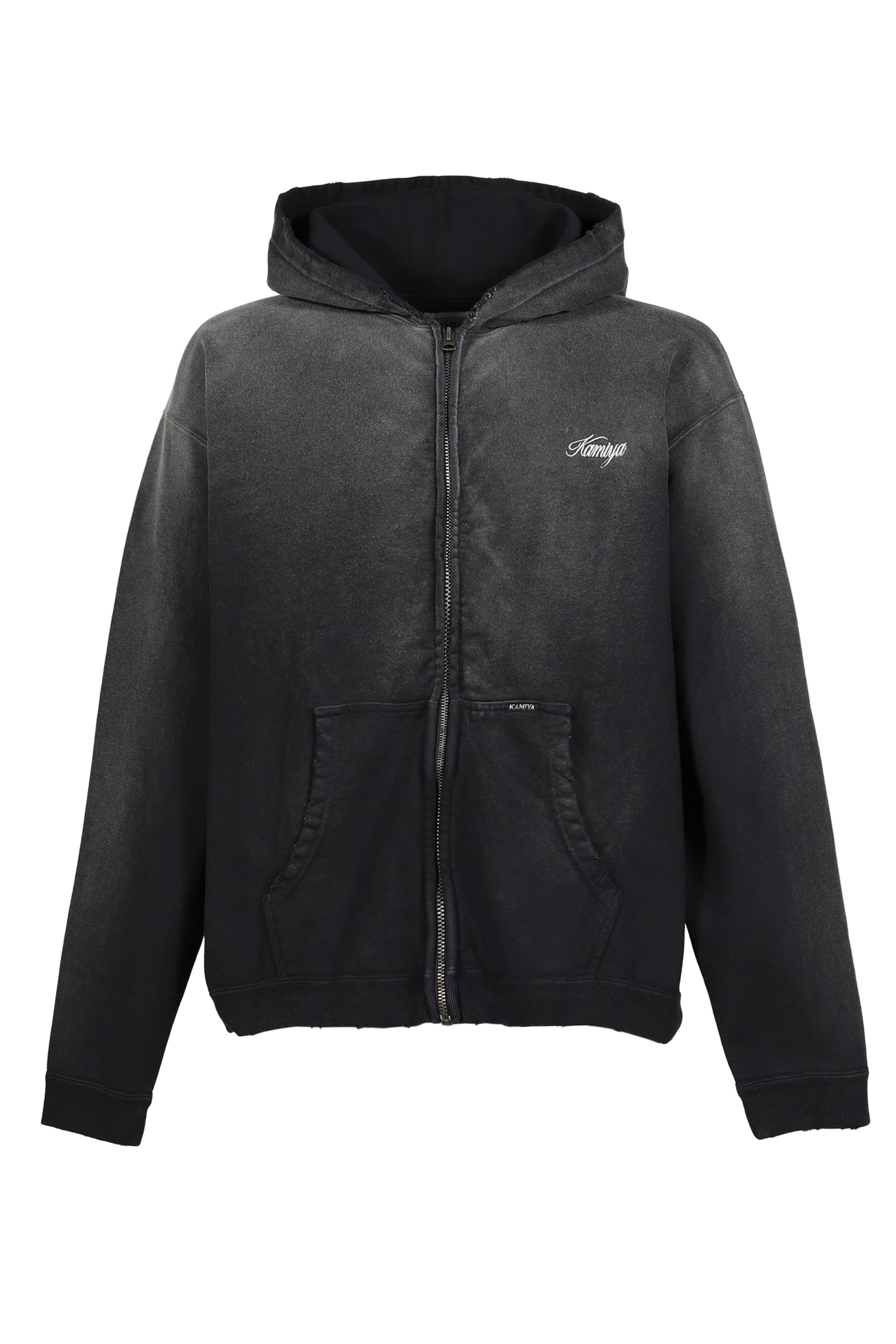 "GREATNESS ACT-COOL"EMBROIDERED ZIP HOODIE / BLK