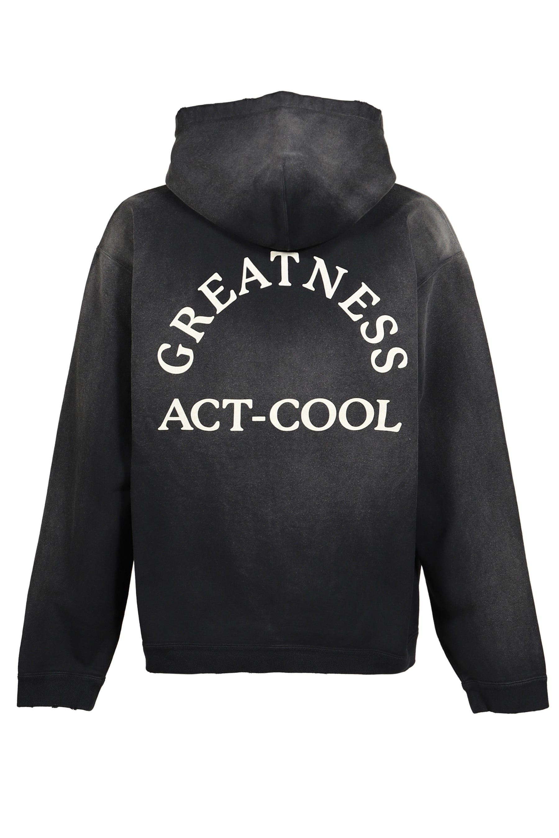 "GREATNESS ACT-COOL"EMBROIDERED ZIP HOODIE / BLK