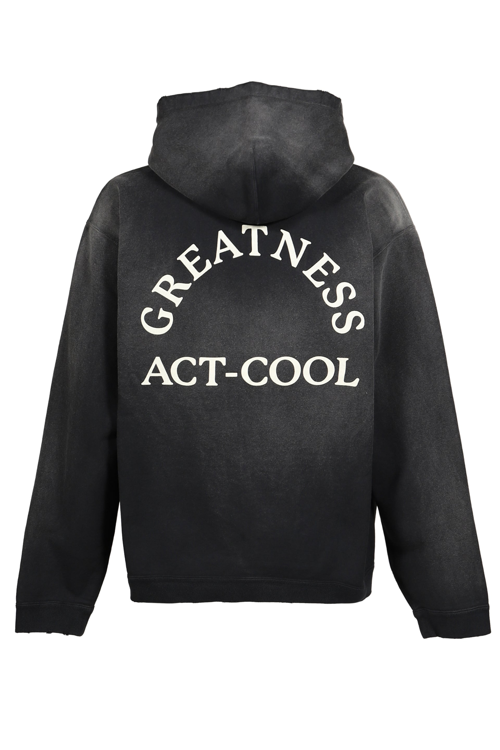 "GREATNESS ACT-COOL"EMBROIDERED ZIP HOODIE / BLK