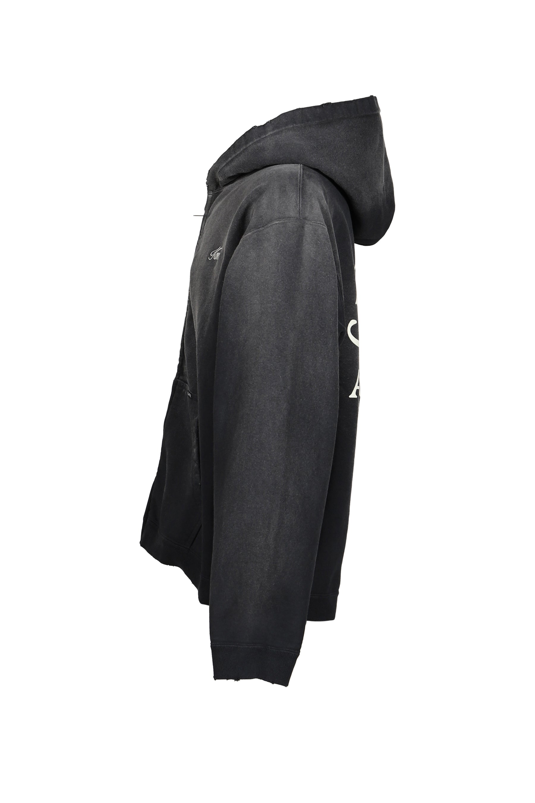 "GREATNESS ACT-COOL"EMBROIDERED ZIP HOODIE / BLK