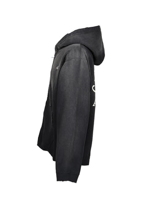 "GREATNESS ACT-COOL"EMBROIDERED ZIP HOODIE / BLK