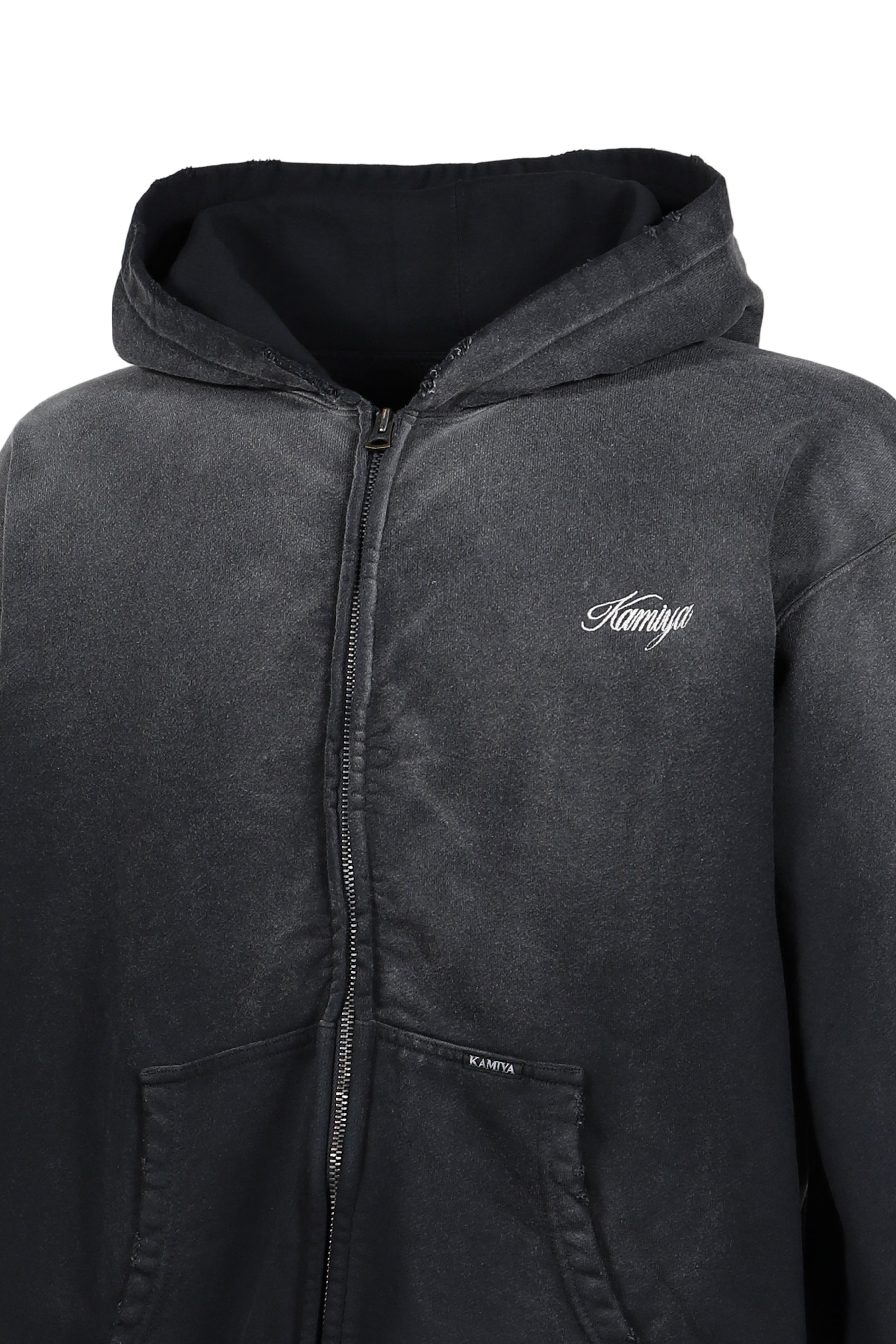 "GREATNESS ACT-COOL"EMBROIDERED ZIP HOODIE / BLK