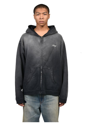 "GREATNESS ACT-COOL"EMBROIDERED ZIP HOODIE / BLK
