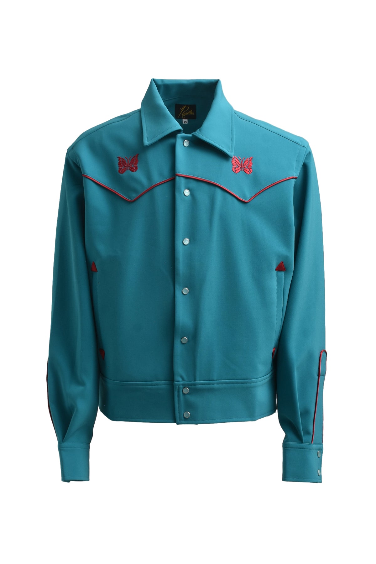 PIPING COWBOY JAC - PE/PU DOUBLE CLOTH / TURQUOISE