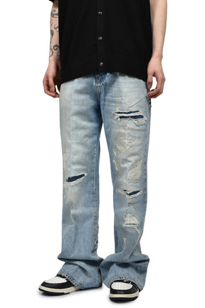 DISTRESSED BOOT CUT JEAN / VINTAGE IND