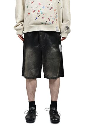 SUN FADED SATIN SHORTS / BLK