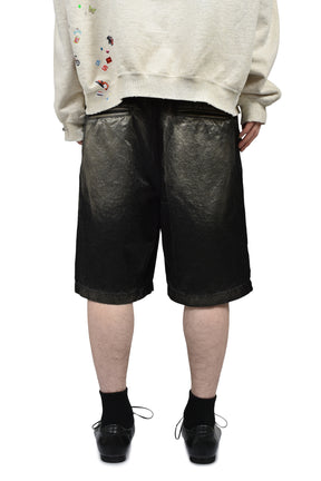 SUN FADED SATIN SHORTS / BLK