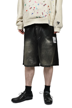SUN FADED SATIN SHORTS / BLK