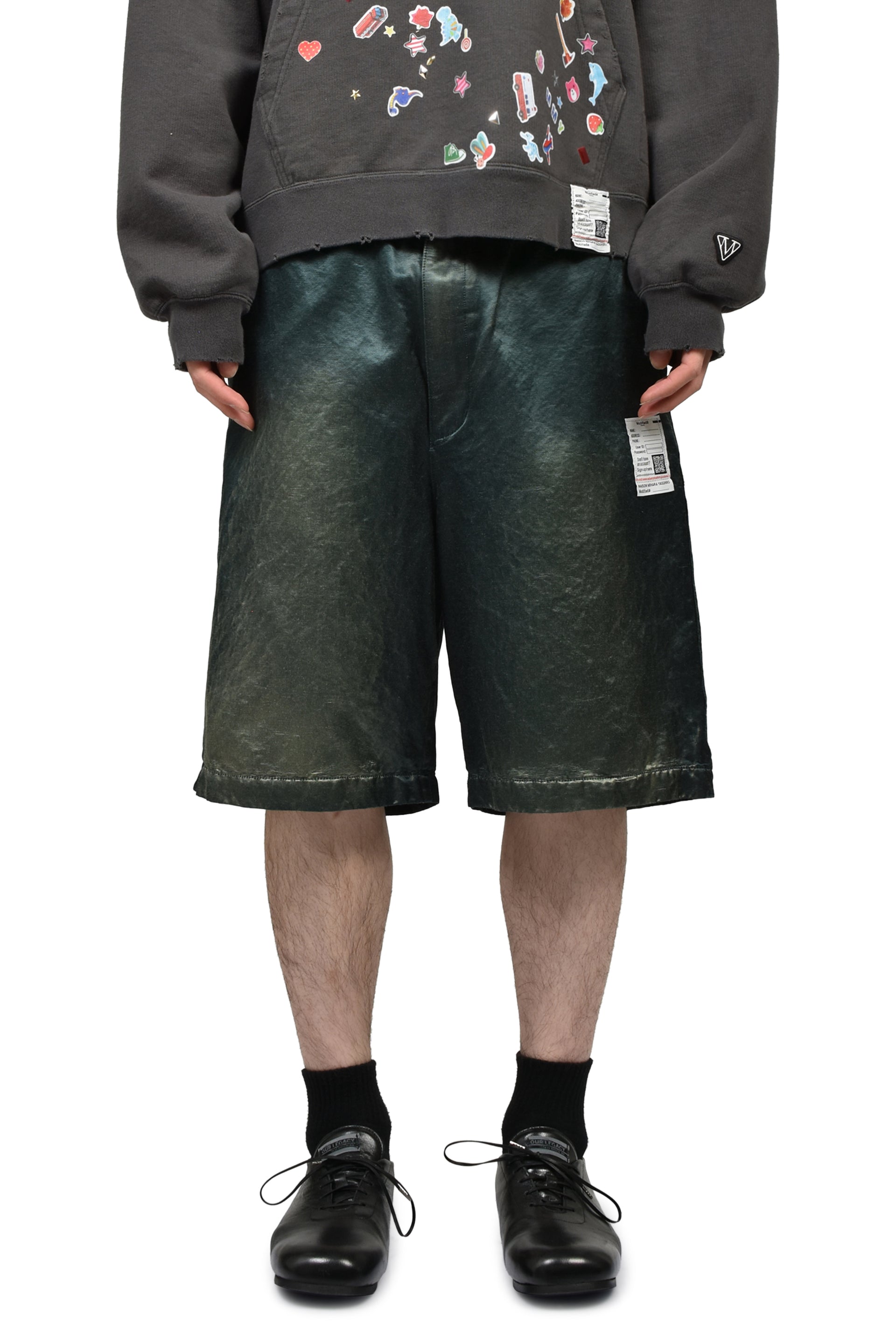 SUN FADED SATIN SHORTS / D.GRN